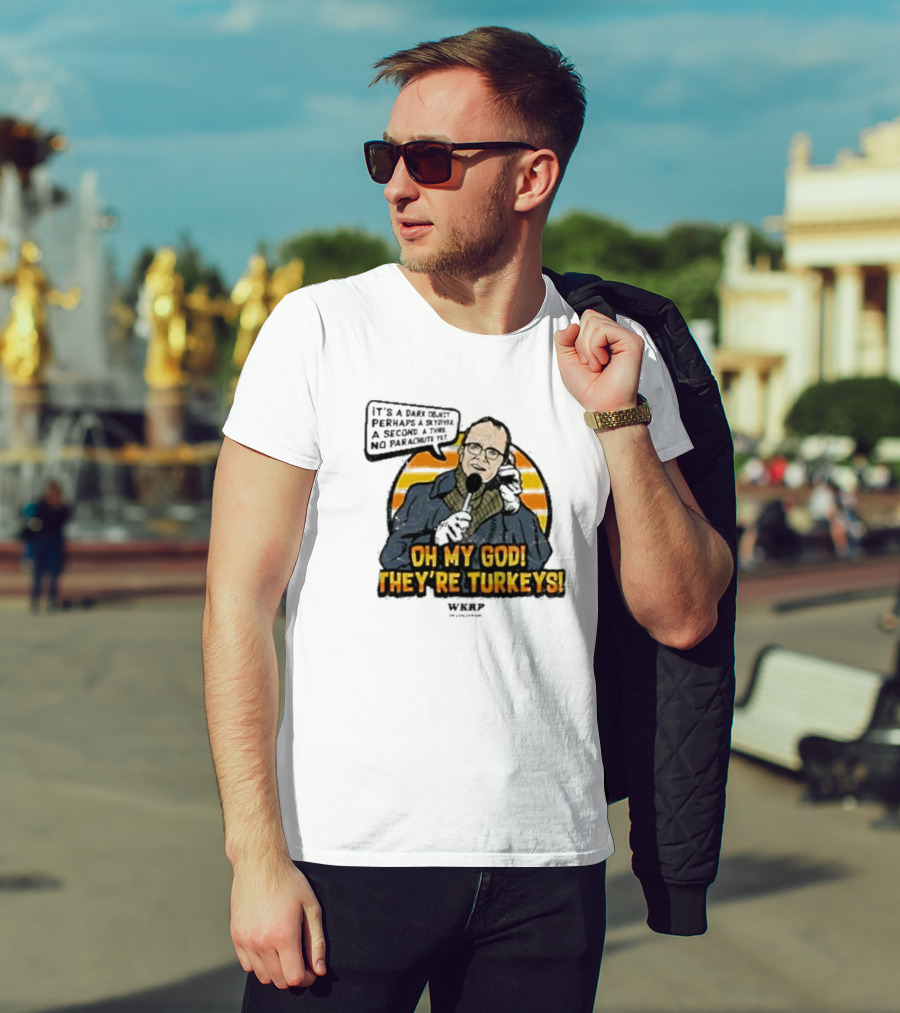 WKRP Oh My God They’re Turkeys Dark Object Parachute T-Shirt