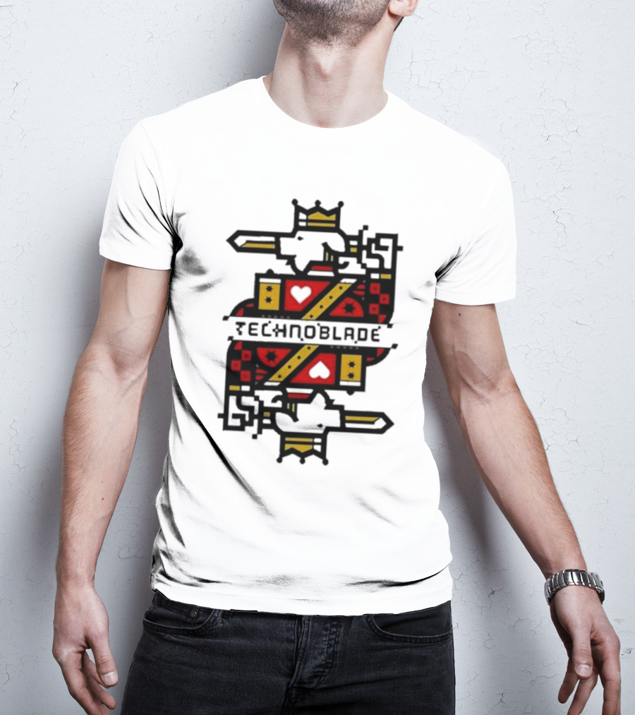 Technoblade Crowned Warrior Card Heart Sword T-Shirt