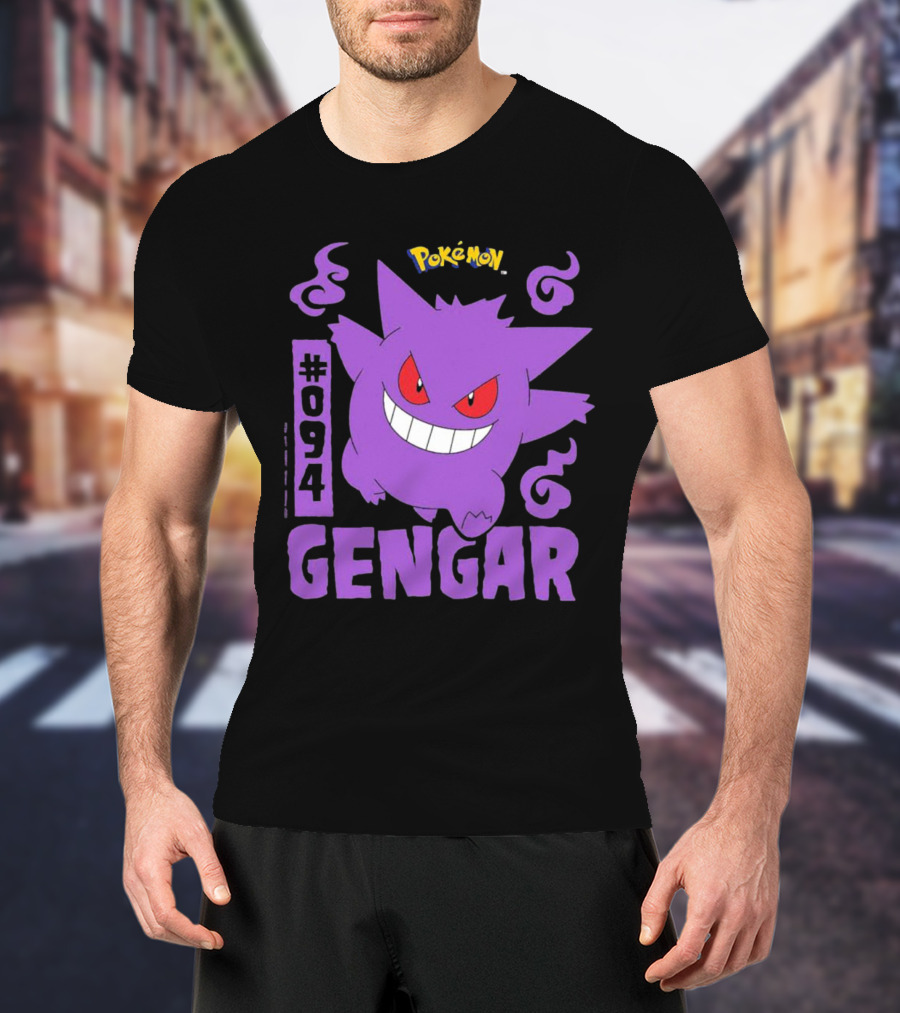 Pokémon #094 Gengar With Iconic Design And Purple T-Shirt