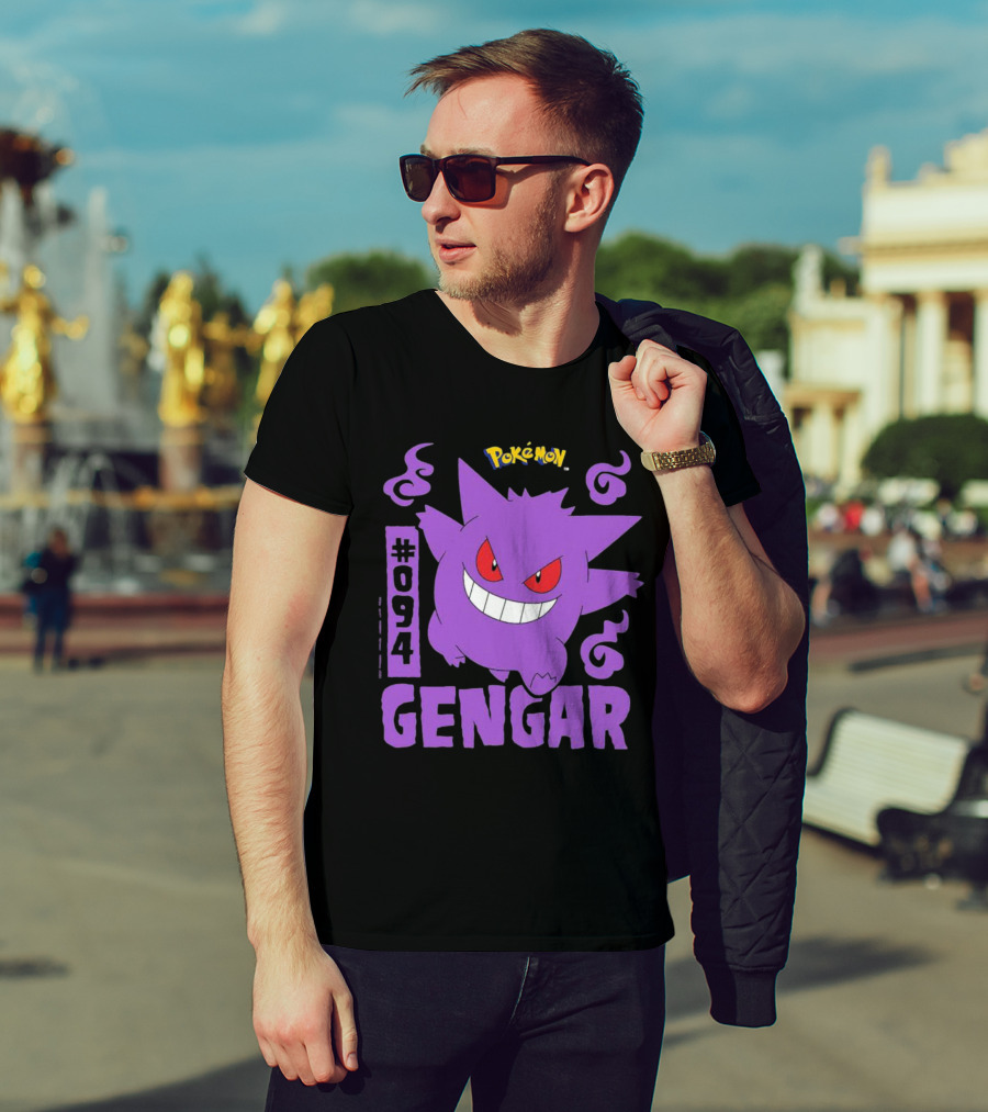 Pokémon #094 Gengar With Iconic Design And Purple T-Shirt
