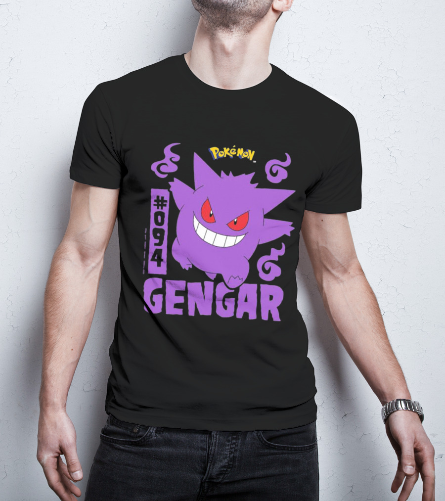 Pokémon #094 Gengar With Iconic Design And Purple T-Shirt