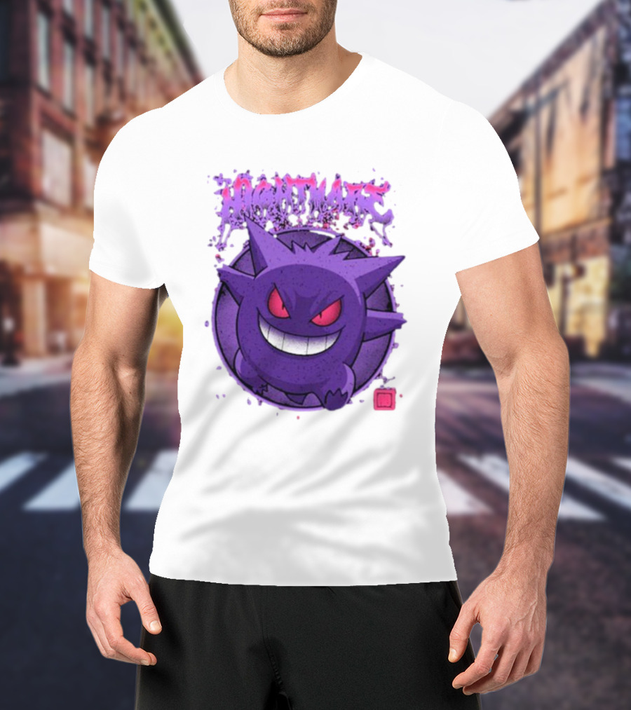 Gengar Nightmare Pokemon Purple Mischief T-Shirt