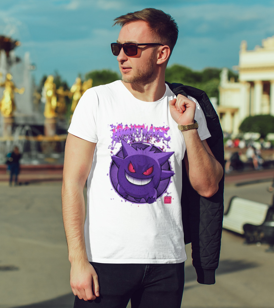 Gengar Nightmare Pokemon Purple Mischief T-Shirt