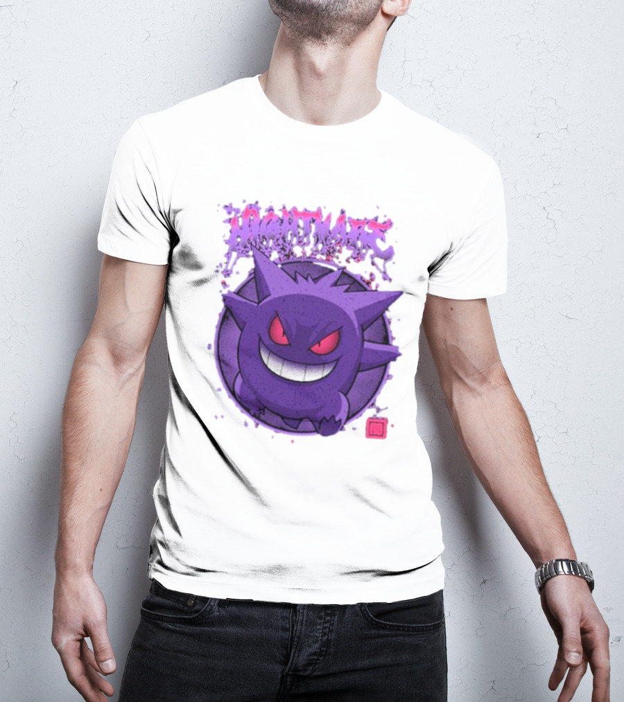 Gengar Nightmare Pokemon Purple Mischief T-Shirt