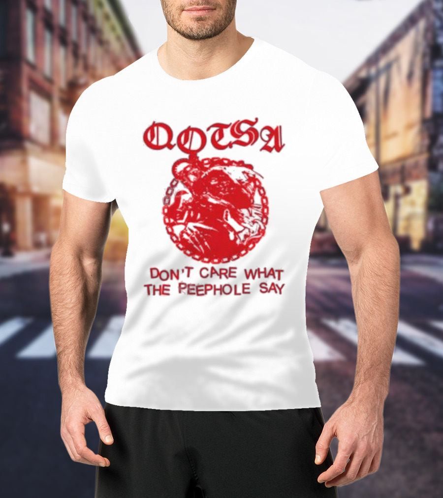 QOTSA Don't Care What The Peephole Say Red Skull T-Shirt