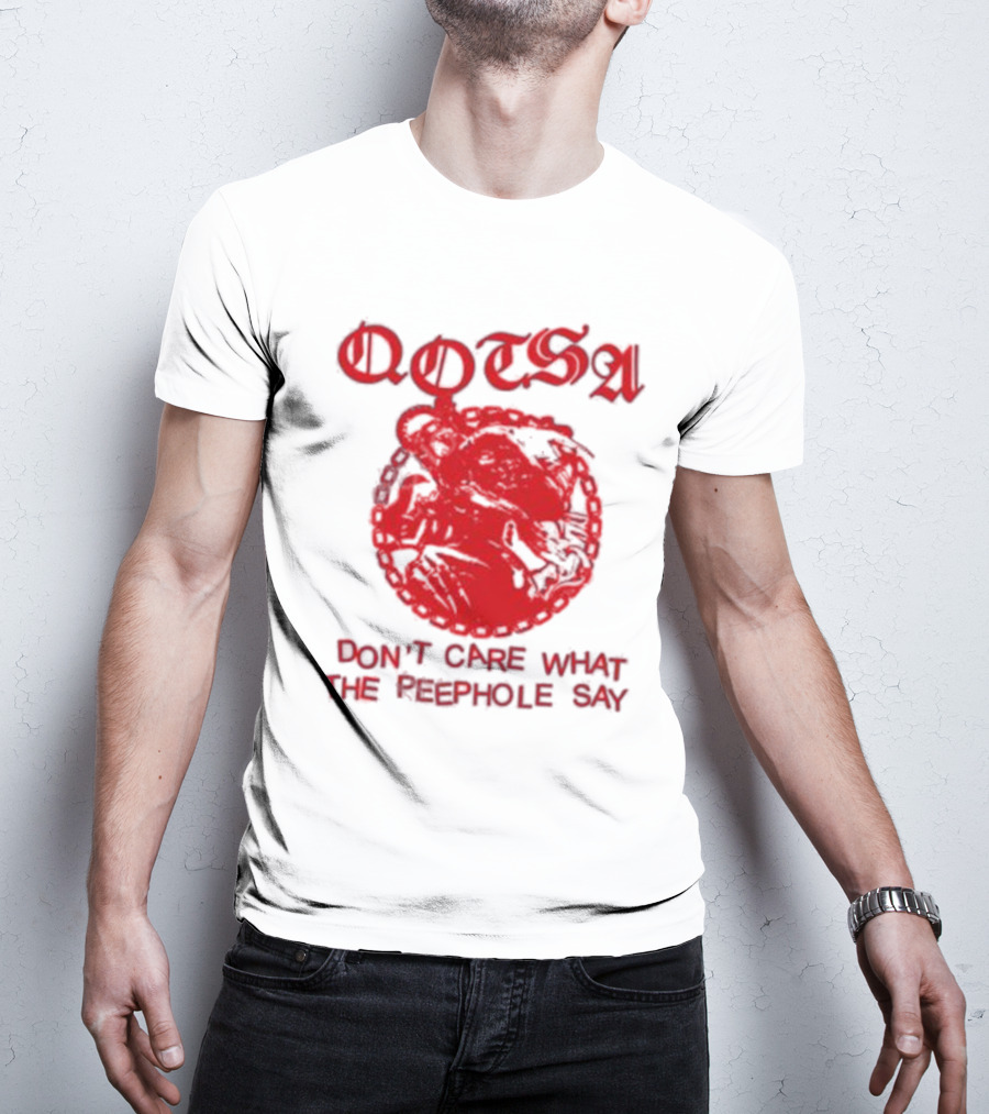 QOTSA Don't Care What The Peephole Say Red Skull T-Shirt