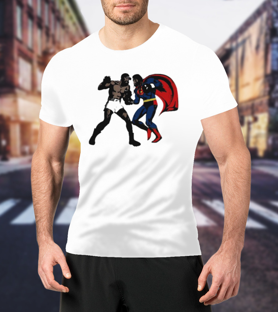Superman Vs Muhammad Ali Iconic Showdown Classic Battle T-Shirt