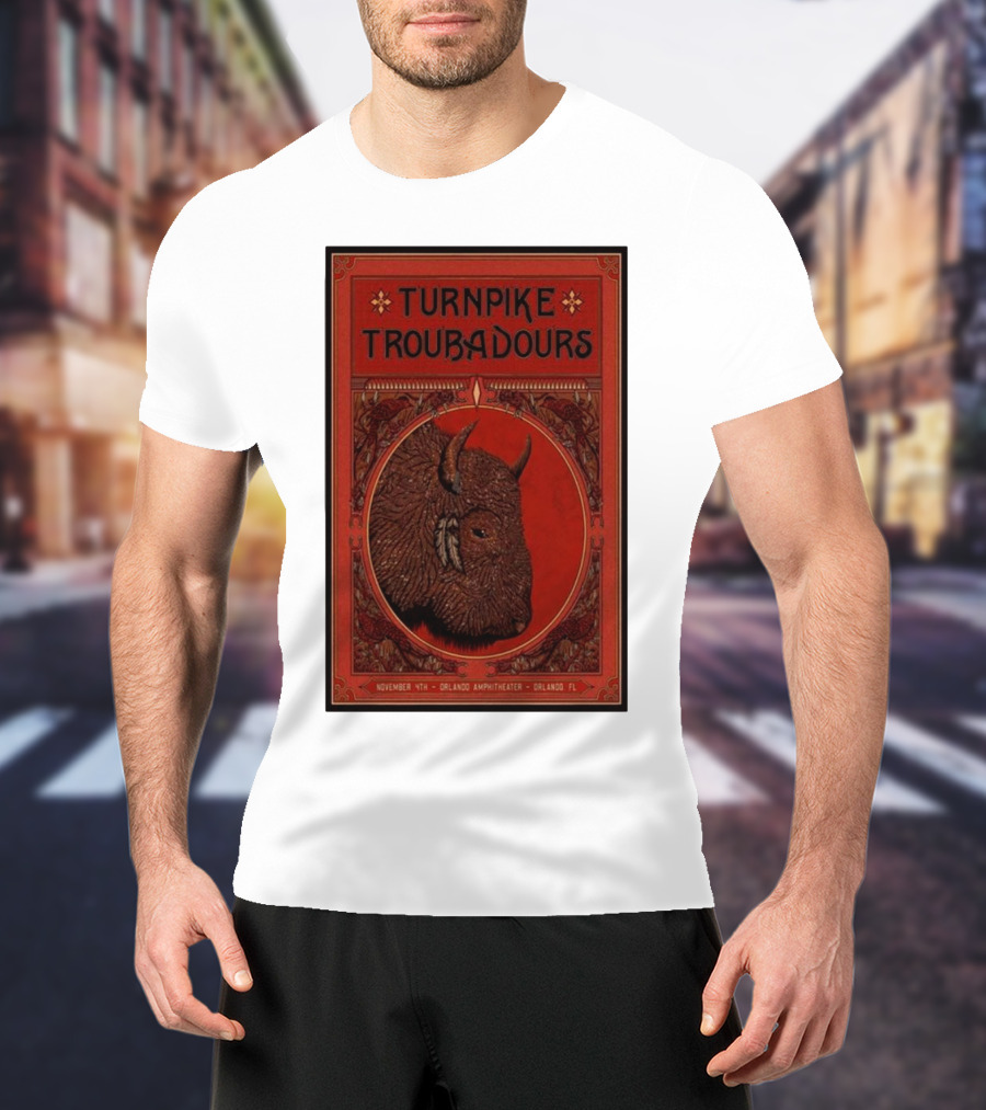 Turnpike Troubadours November 11th Orlando Amphitheater Orlando FL Buffalo Head T-Shirt