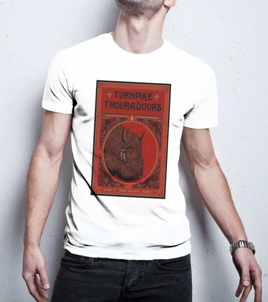 Turnpike Troubadours November 11th Orlando Amphitheater Orlando FL Buffalo Head T-Shirt