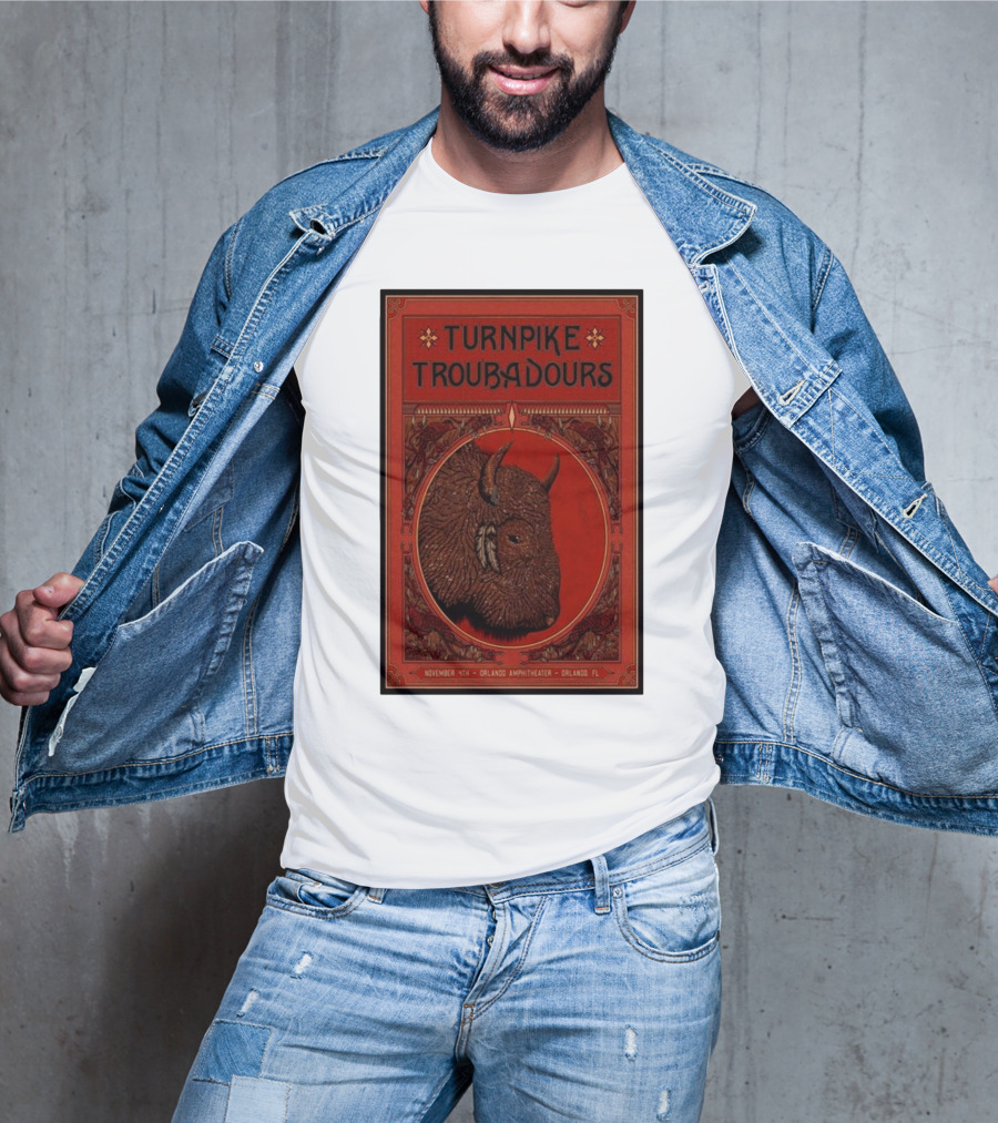 Turnpike Troubadours November 11th Orlando Amphitheater Orlando FL Buffalo Head T-Shirt