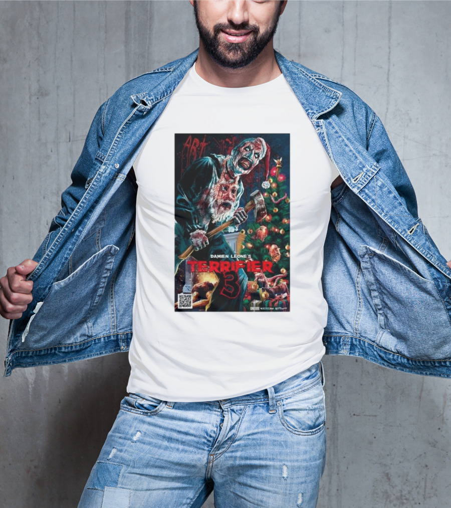 Damien Leone's Terrifier 3 Art Christmas Horror T-Shirt