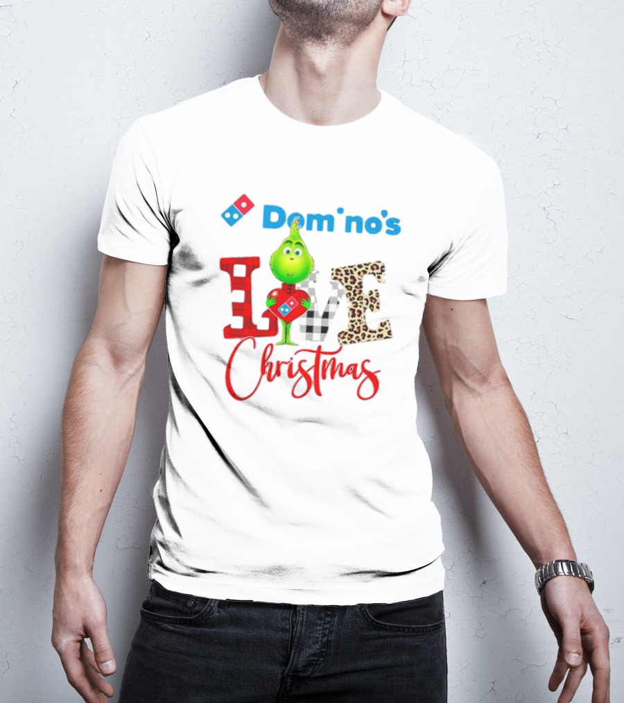Domino's Grinch Love Christmas T-Shirt
