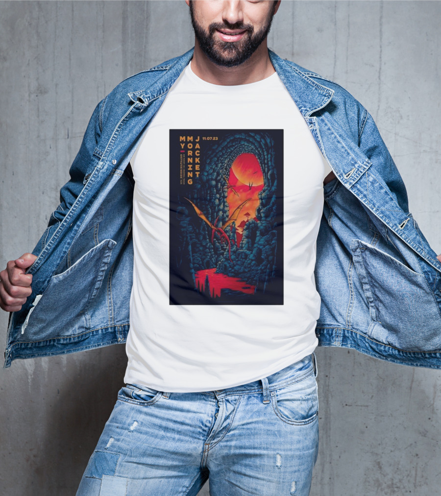 MMJ My Morning Jacket 11 07 23 Cave Landscape With Flying Creatures T-Shirt