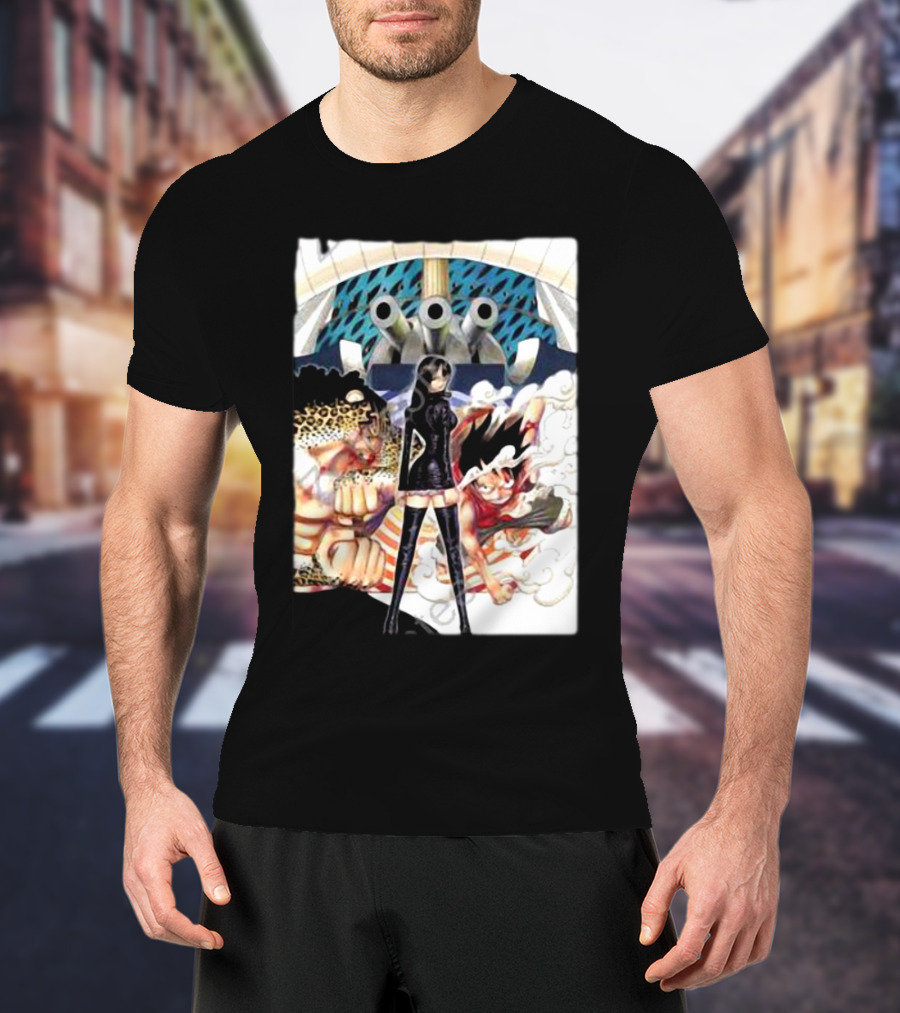 Geo Aw Enies Lobby Arc Animes Luffy Robin Lucci Cannon T-Shirt