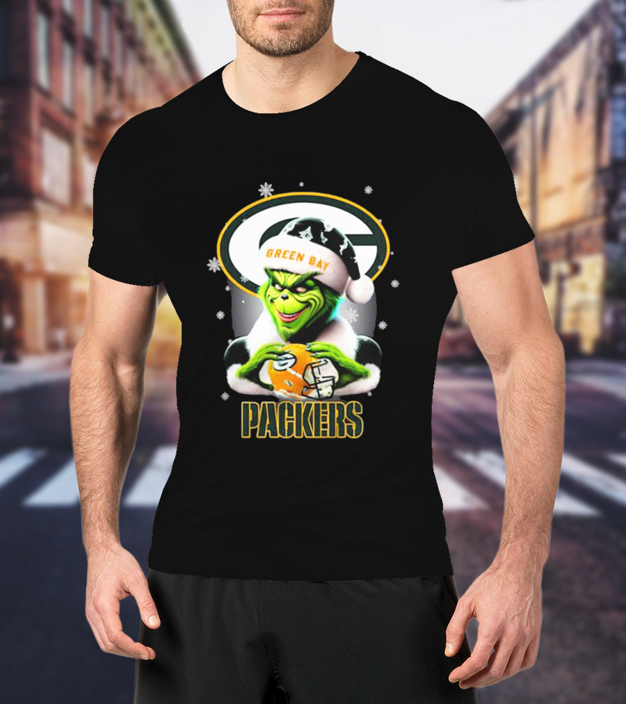 Santa Grinch Green Bay Packers Merry Christmas T-Shirt