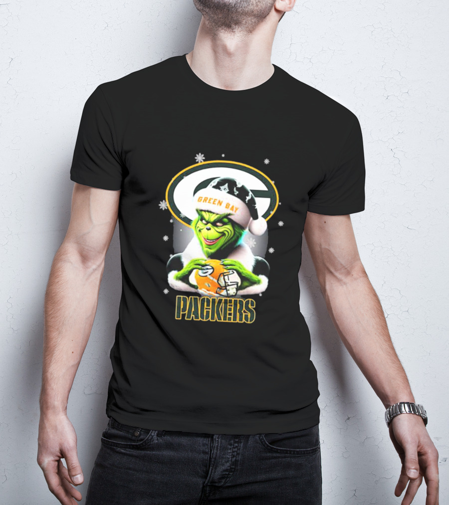 Santa Grinch Green Bay Packers Merry Christmas T-Shirt