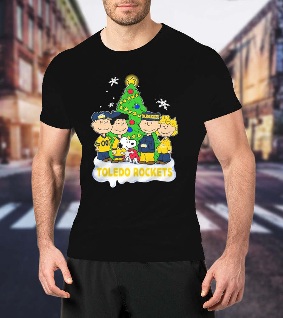 Peanuts Characters Toledo Rockets Christmas Tree T-Shirt