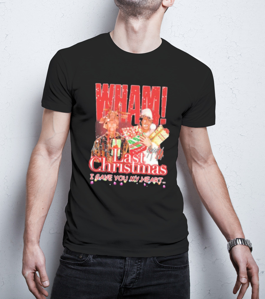 WHAM Last Christmas I Gave You My Heart Signature Holiday Image T-Shirt