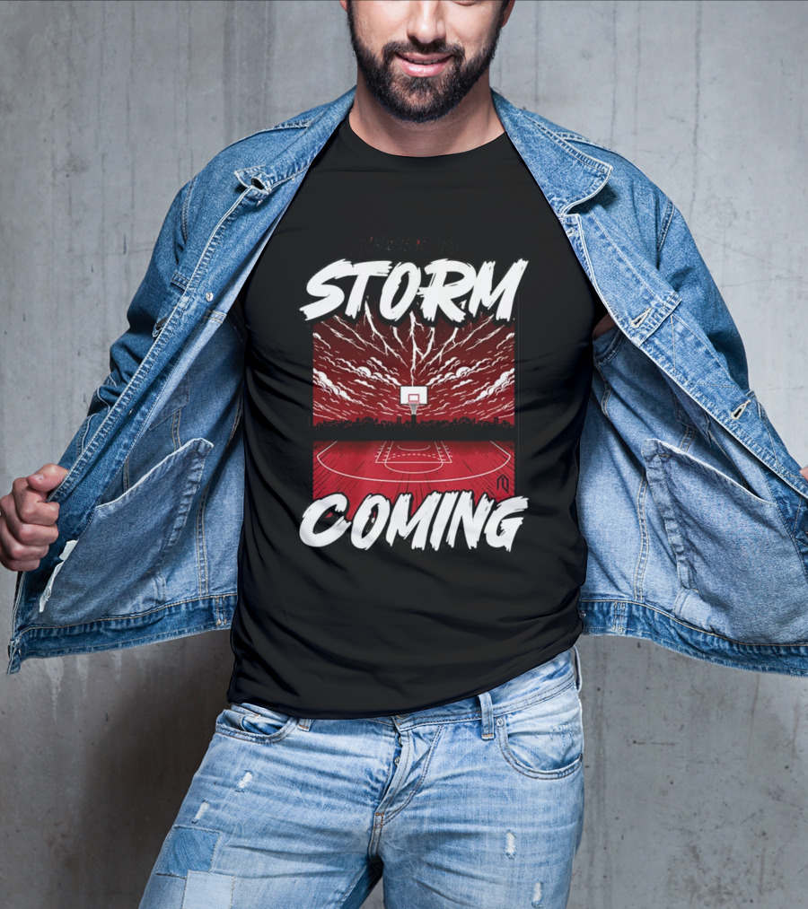 Athletelogos There Is A Storm Coming Basketball Court Thunderous Sky T-Shirt