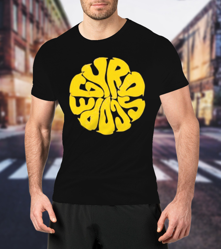 Gyroscope Liquid Logo Yellow Circular Text T-Shirt