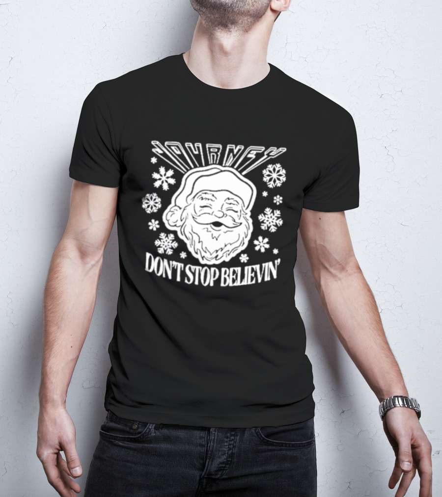 Journey Don't Stop Believin' Christmas Santa Snowflakes T-Shirt