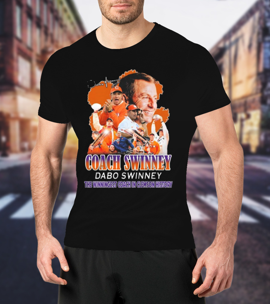 Coach Swinney Dabo Swinney The Winningest Coach In Clemson History Celebrated Icons And Moments T-Shirt