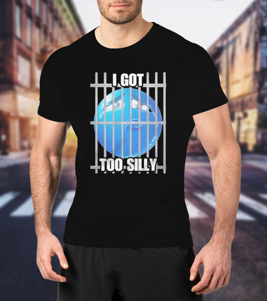 I Got Too Silly Blue Emoji Behind Bars T-Shirt