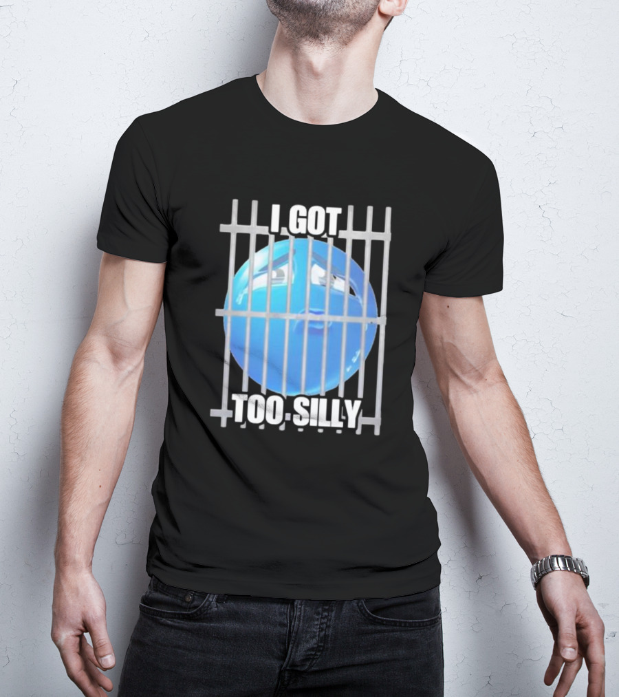 I Got Too Silly Blue Emoji Behind Bars T-Shirt