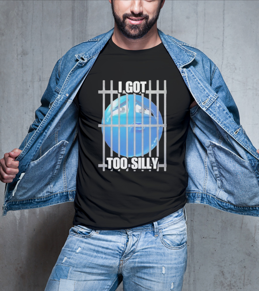 I Got Too Silly Blue Emoji Behind Bars T-Shirt