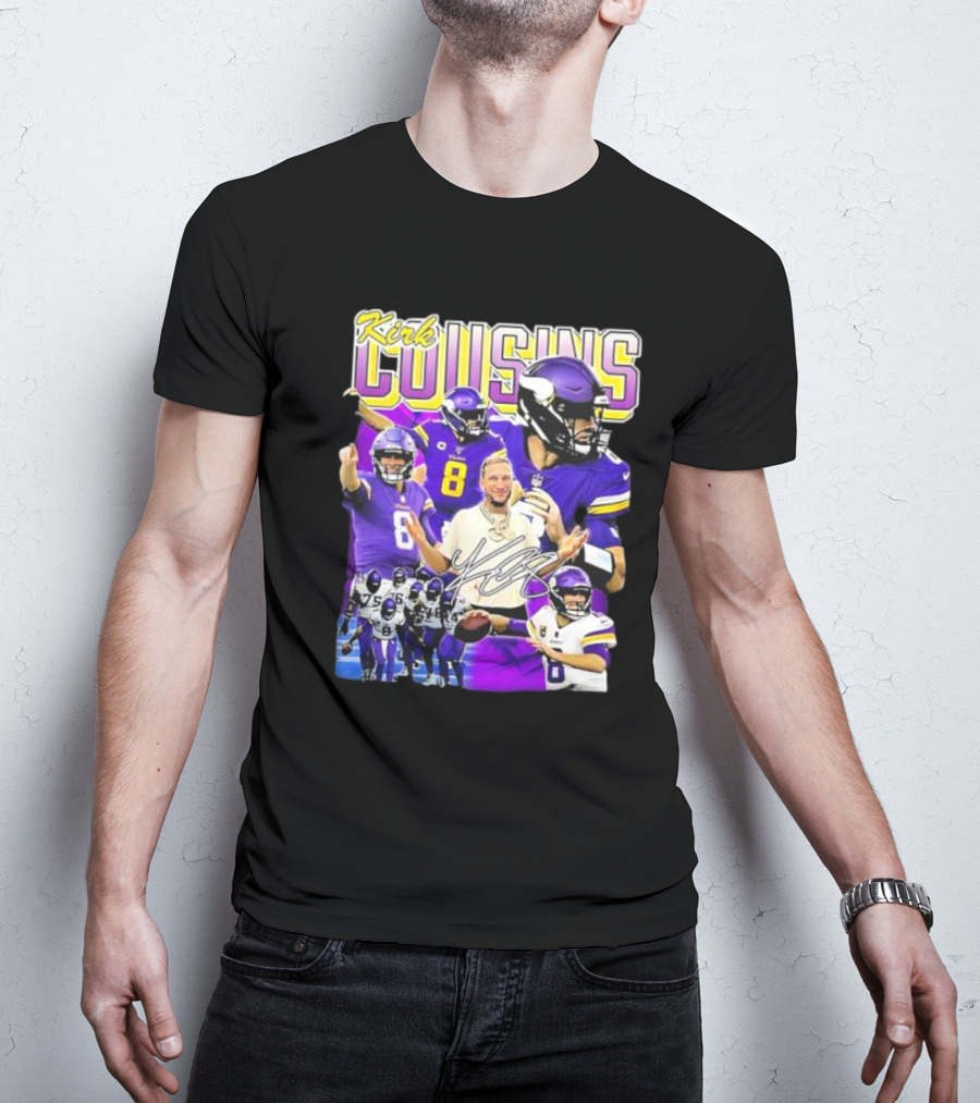 Kirk Cousins Minnesota Vikings Quarterback Number 8 Football Collage T-Shirt
