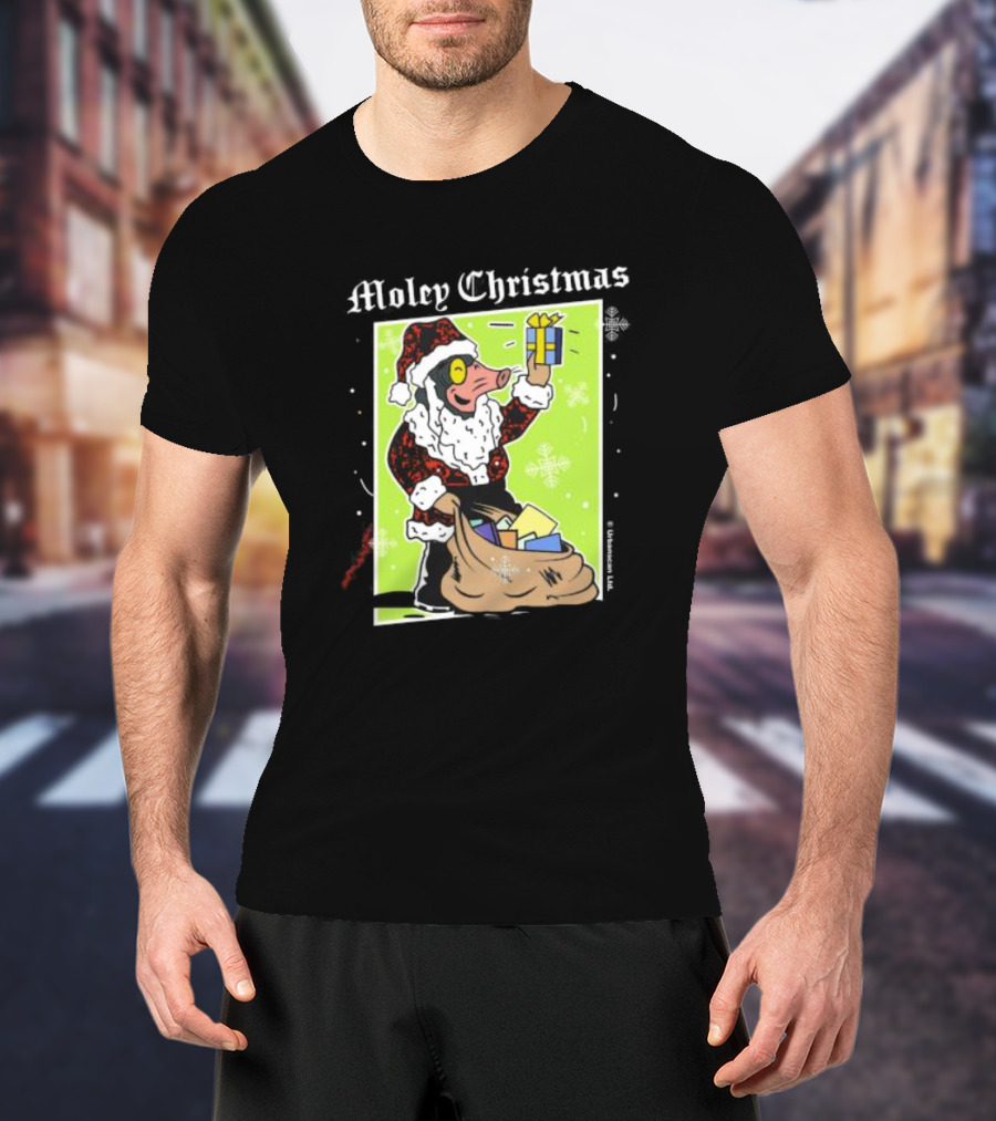 Moley Christmas Santa Mouse Holiday Present T-Shirt