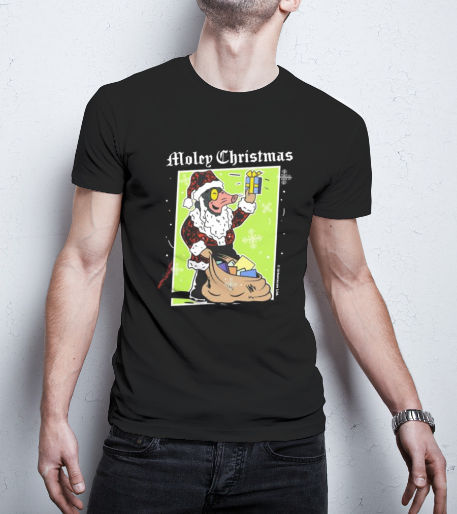 Moley Christmas Santa Mouse Holiday Present T-Shirt