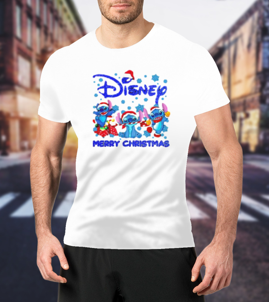 Disney Santa Stitch Merry Christmas T-Shirt