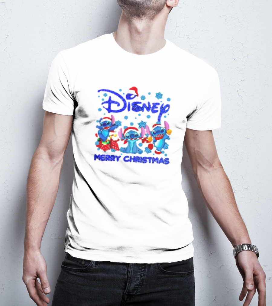Disney Santa Stitch Merry Christmas T-Shirt