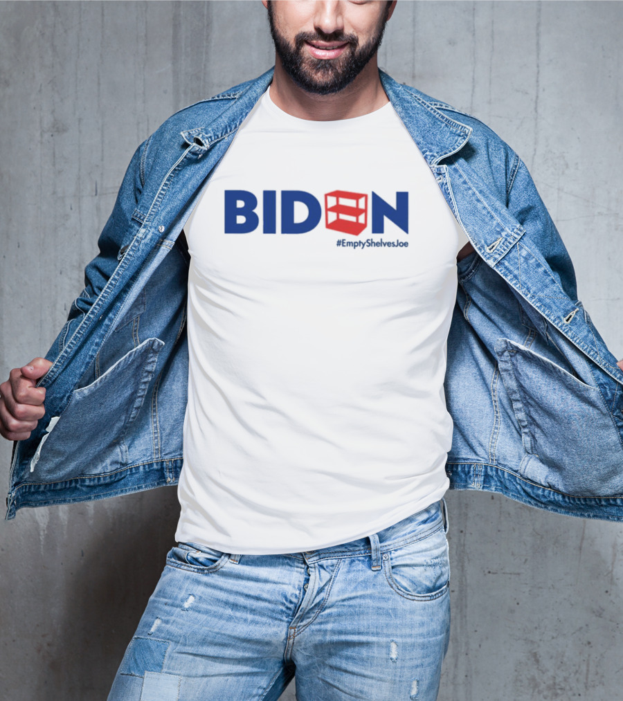 BIDEN Empty Shelves Joe Hashtag Symbolic Red Shelves Replacement T-Shirt
