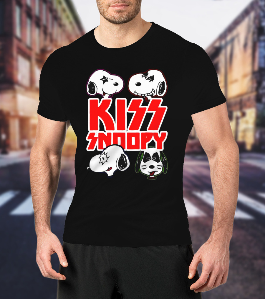 Kiss Snoopy Faces Rock Band T-Shirt