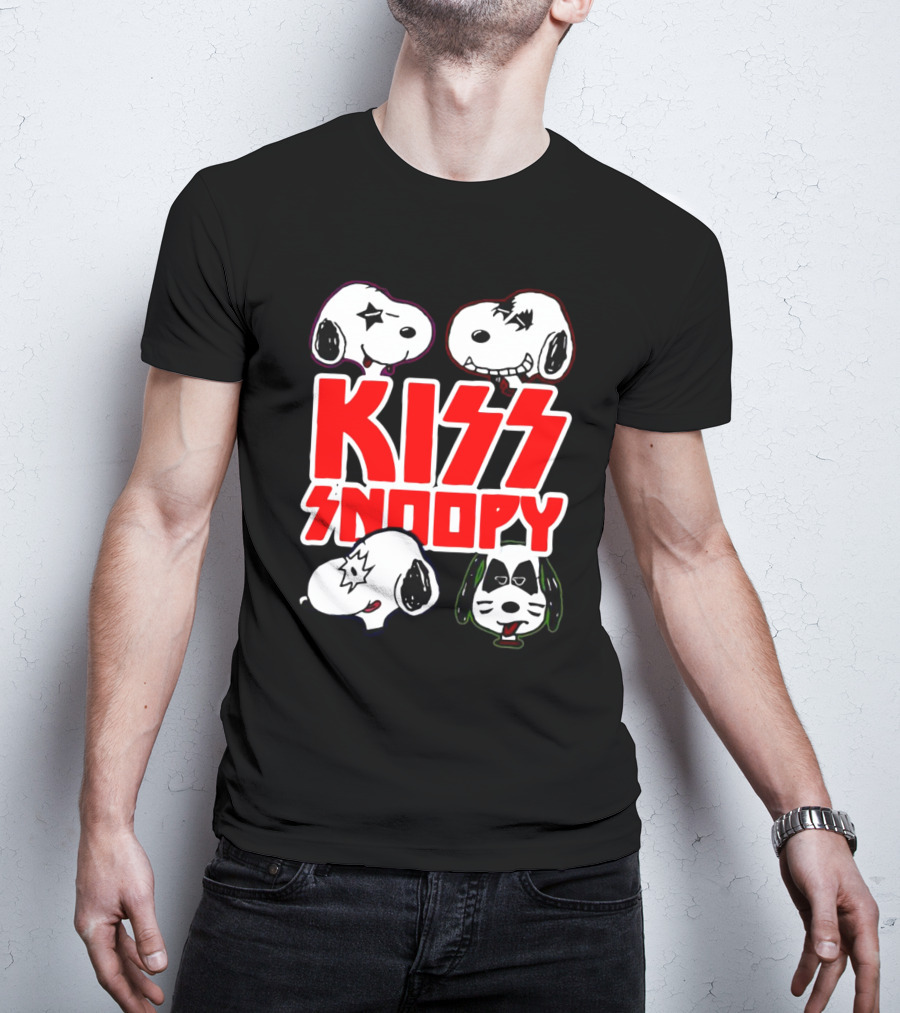 Kiss Snoopy Faces Rock Band T-Shirt