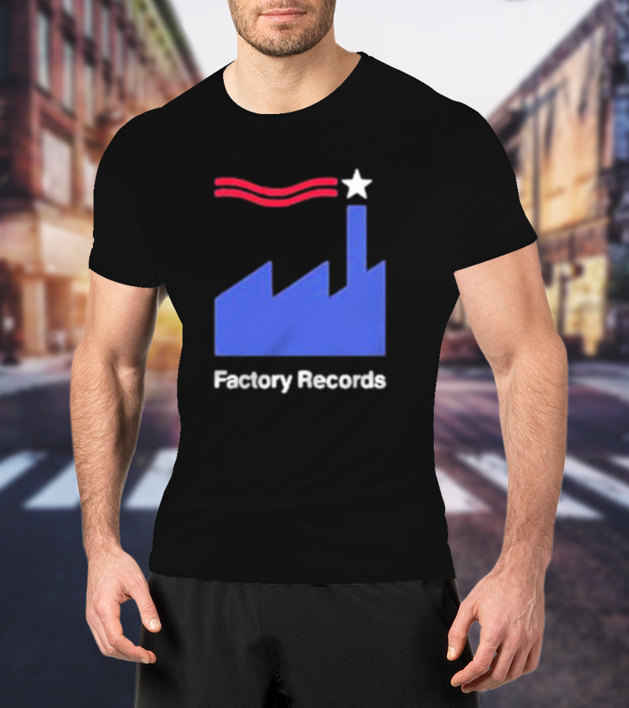 Factory Records Iconic Logo With Star And Stripes Factory T-Shirt
