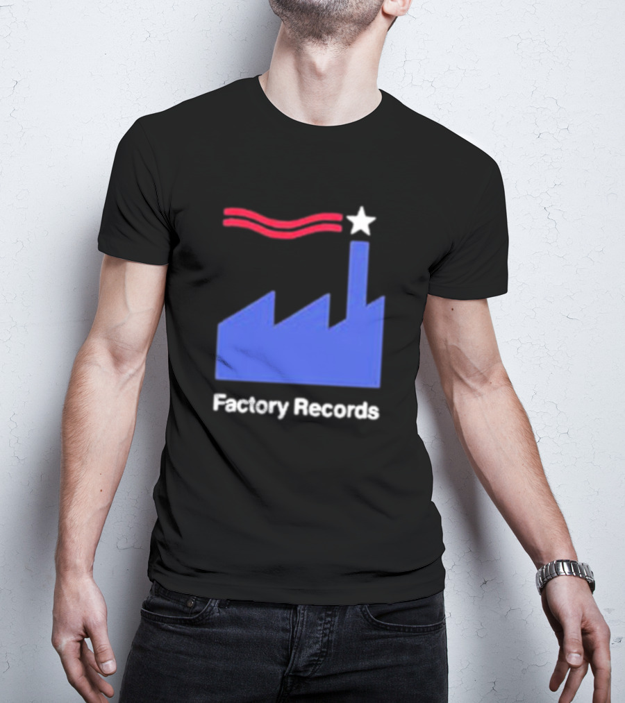 Factory Records Iconic Logo With Star And Stripes Factory T-Shirt