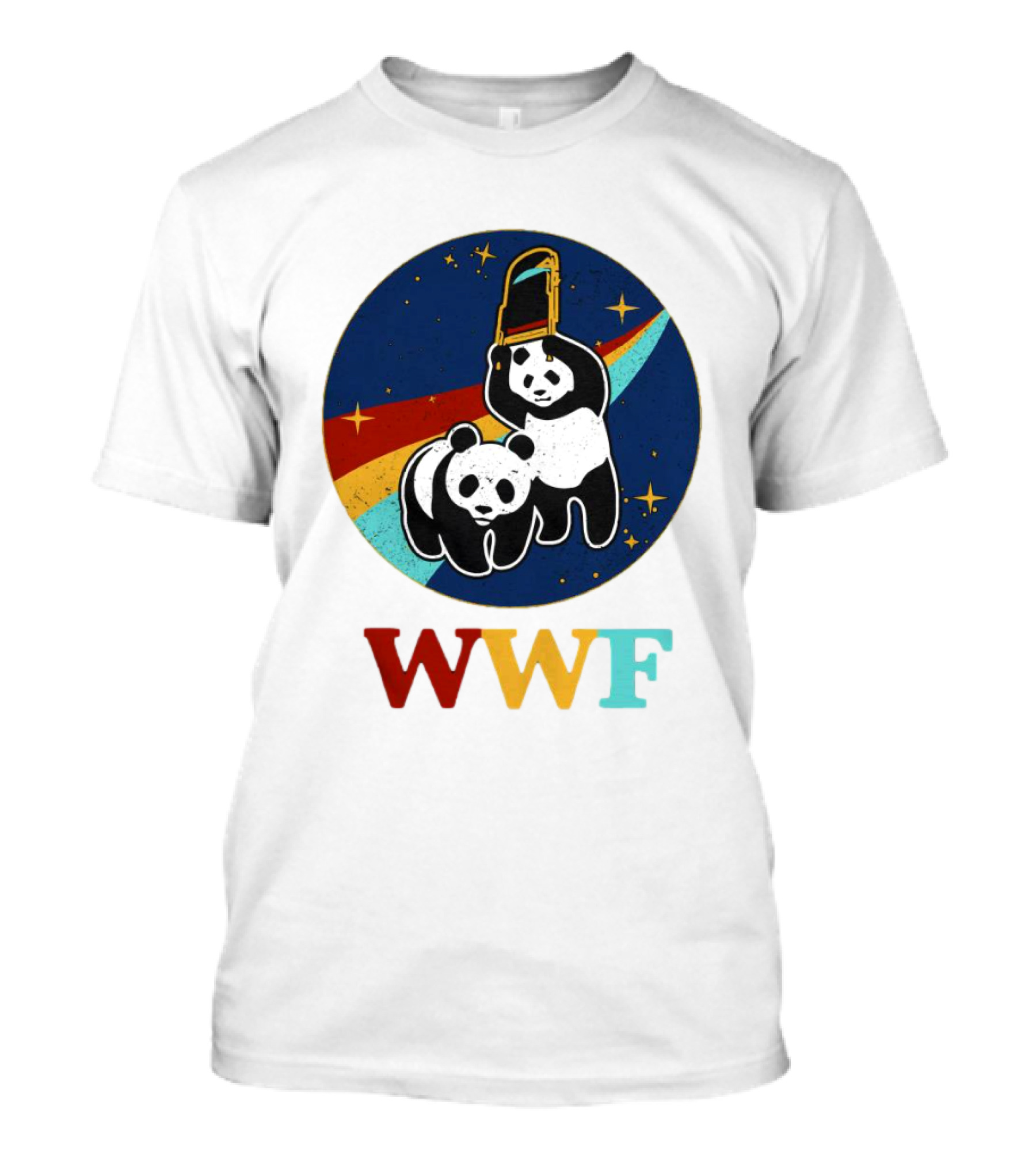 WWF Panda Bear Wrestling NASA Space T-Shirt