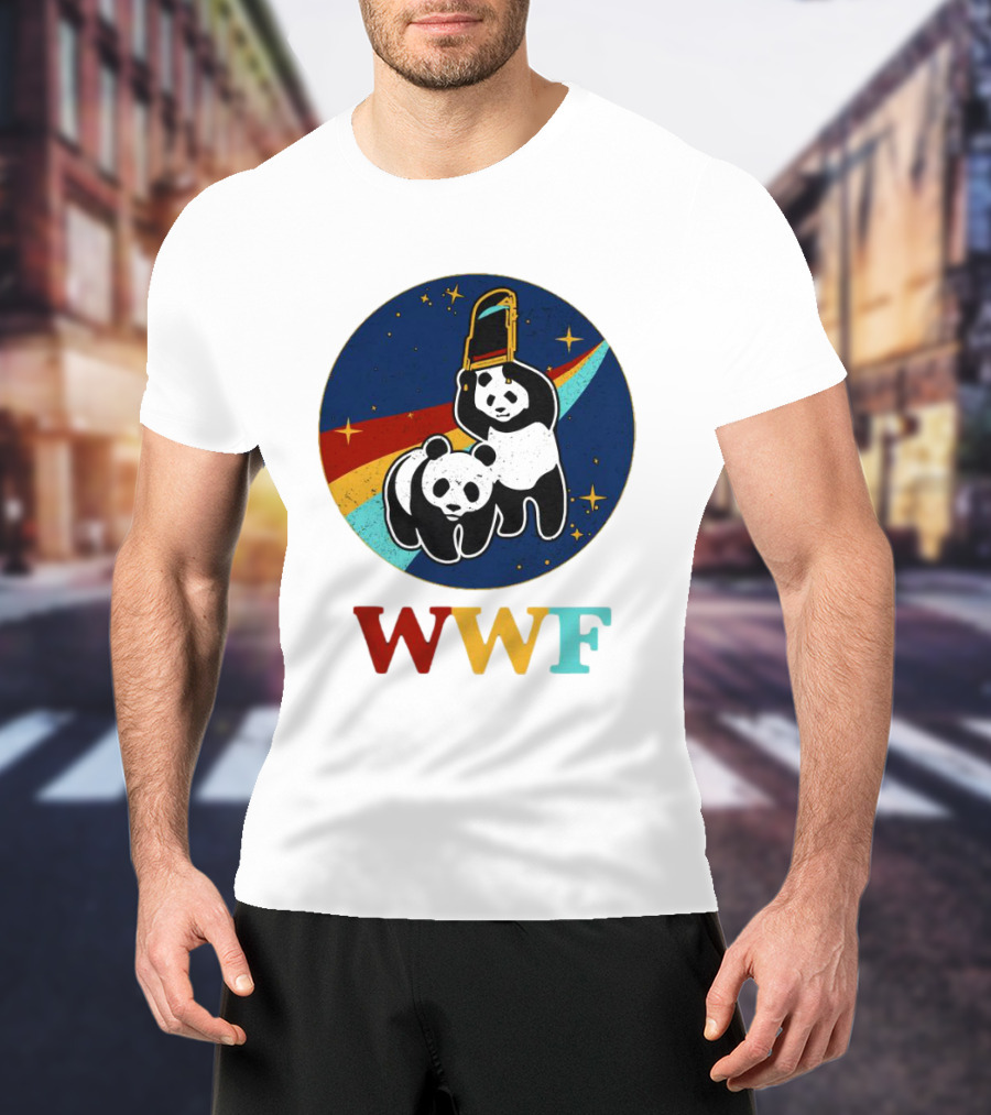 WWF Panda Bear Wrestling NASA Space T-Shirt