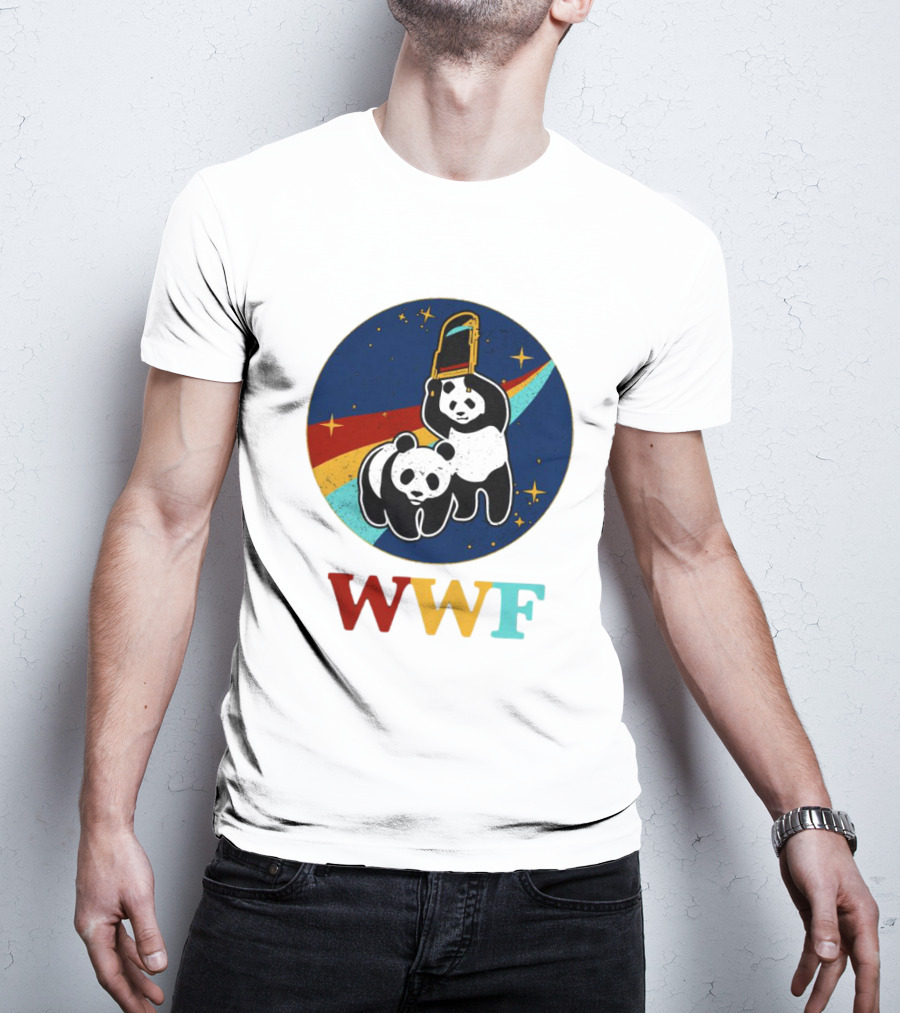 WWF Panda Bear Wrestling NASA Space T-Shirt