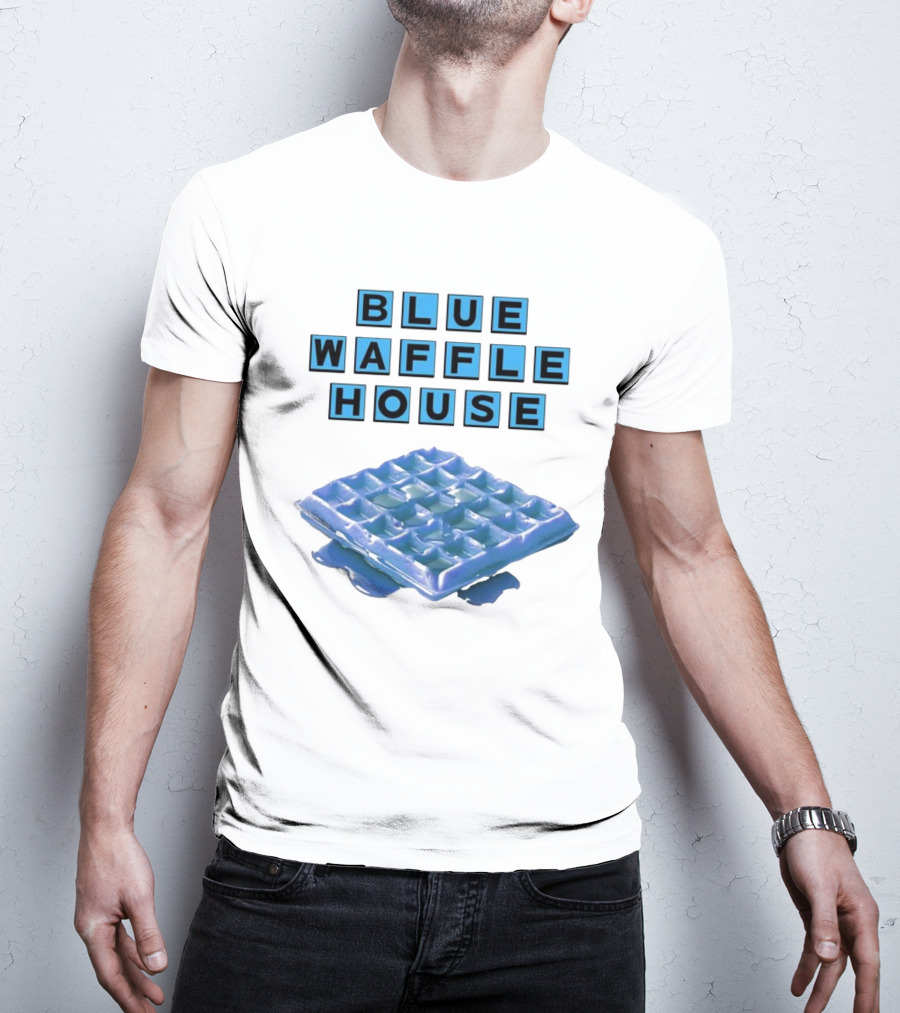 Blue Waffle House Melted Breakfast Food Novelty T-Shirt