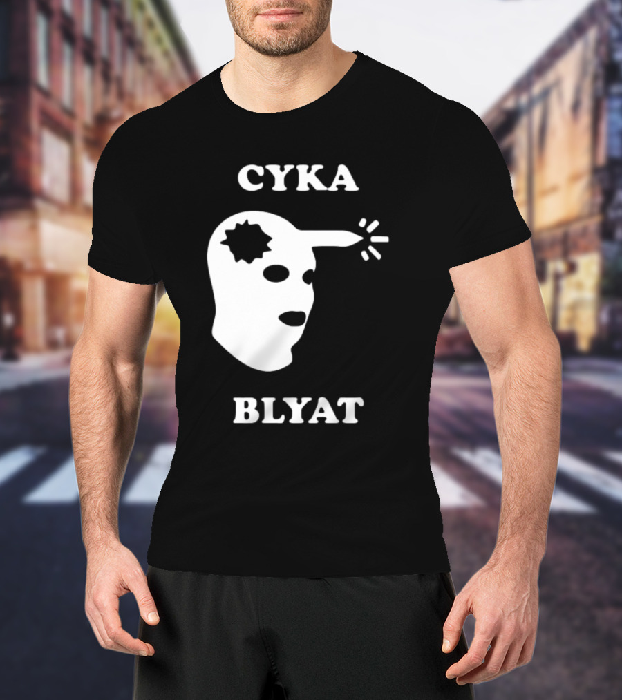 CYKA BLYAT Mask Bullet Headshot T-Shirt