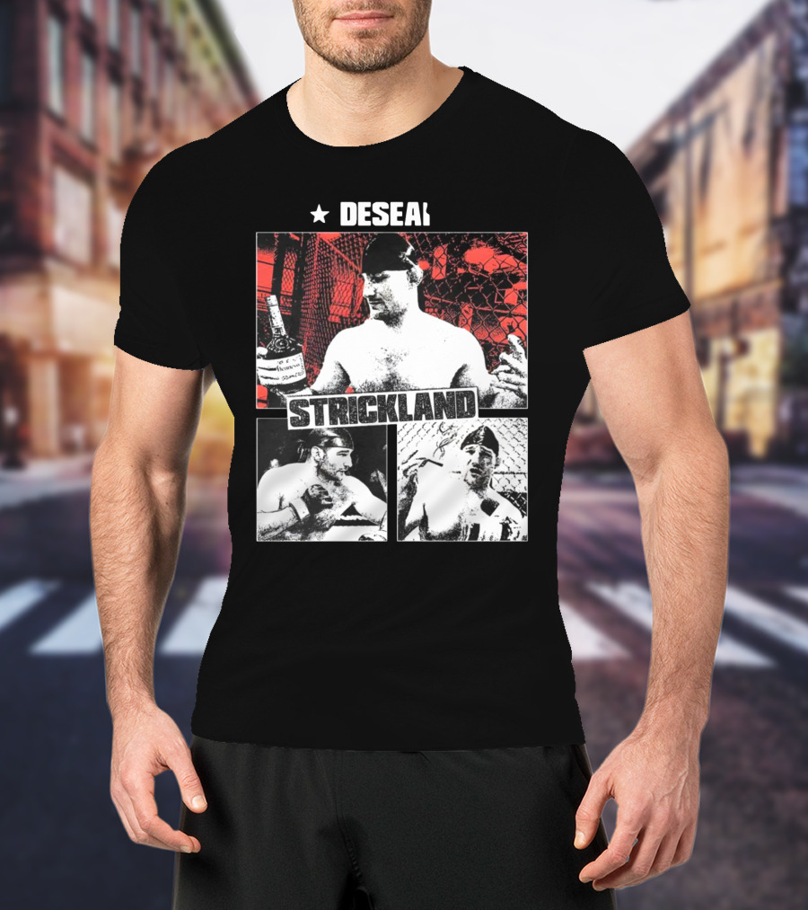 Desean Strickland Cage Fighter Portrait Montage T-Shirt