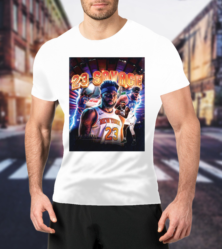 Mitchell Robinson New York 23 Savage Basketball Highlights T-Shirt