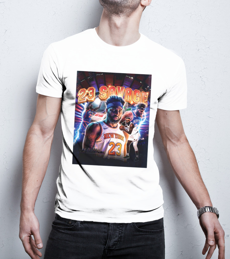 Mitchell Robinson New York 23 Savage Basketball Highlights T-Shirt