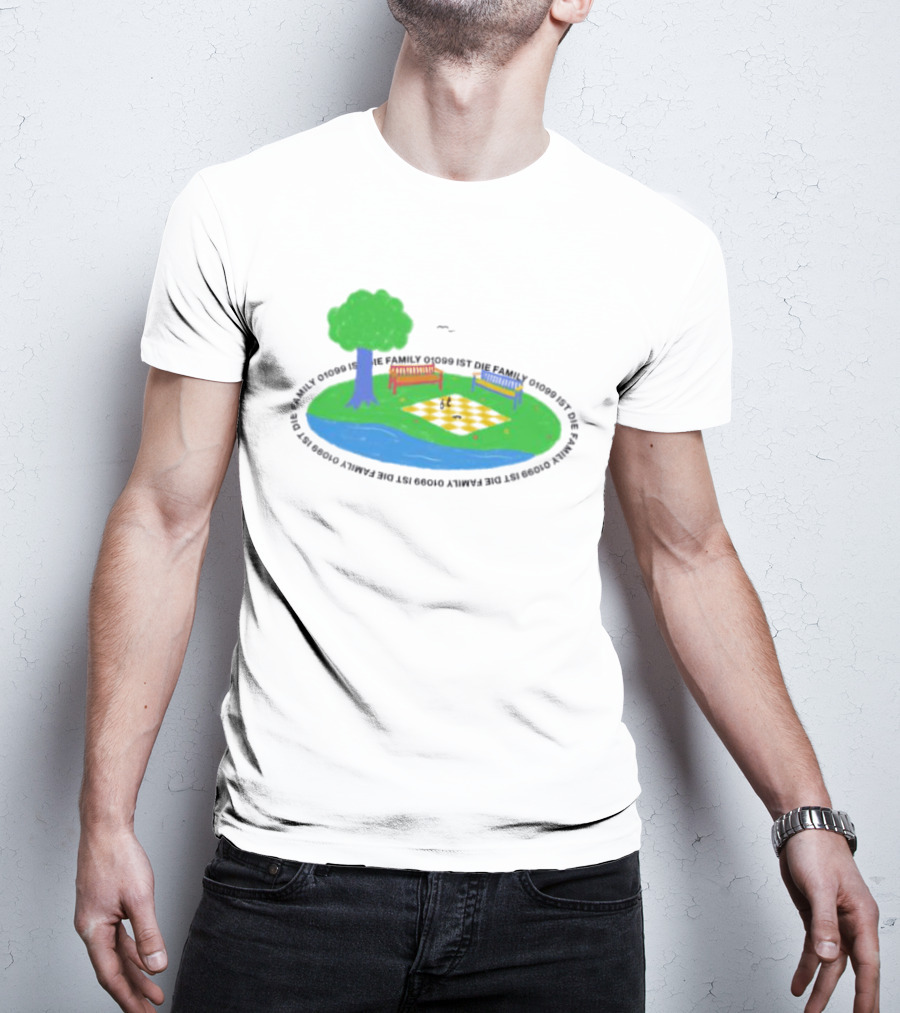 1099 Chess Picnic Park Scene T-Shirt