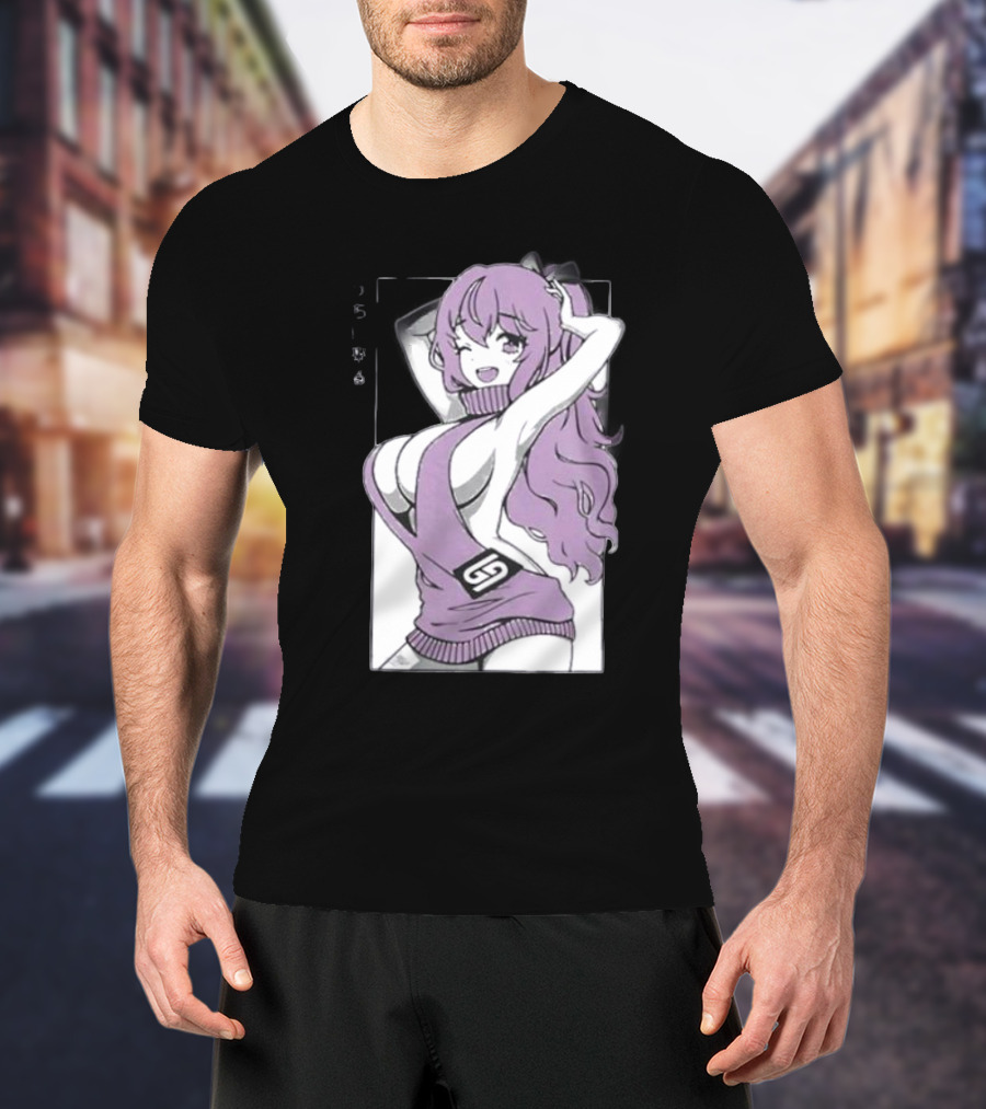GamerSupps Waifu Purple Anime Character T-Shirt