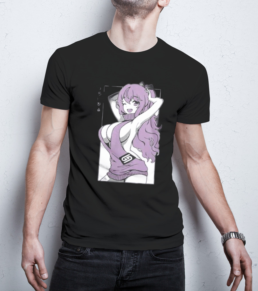 GamerSupps Waifu Purple Anime Character T-Shirt